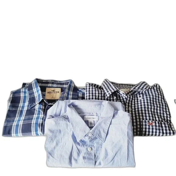 Lot of 3 Men’s Shirts Hollister & Calvin Klein Size Large Long Sleeve GUC - Picture 14 of 14